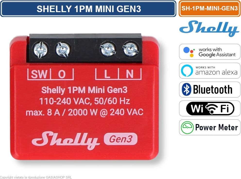 SHELLY 1PM MINI GEN3 – INTERRUTTORE SMART WI-FI CON MISURA POTENZA, CONTROLLO REMOTO E PROTEZIONI INTEGRATE - 3
