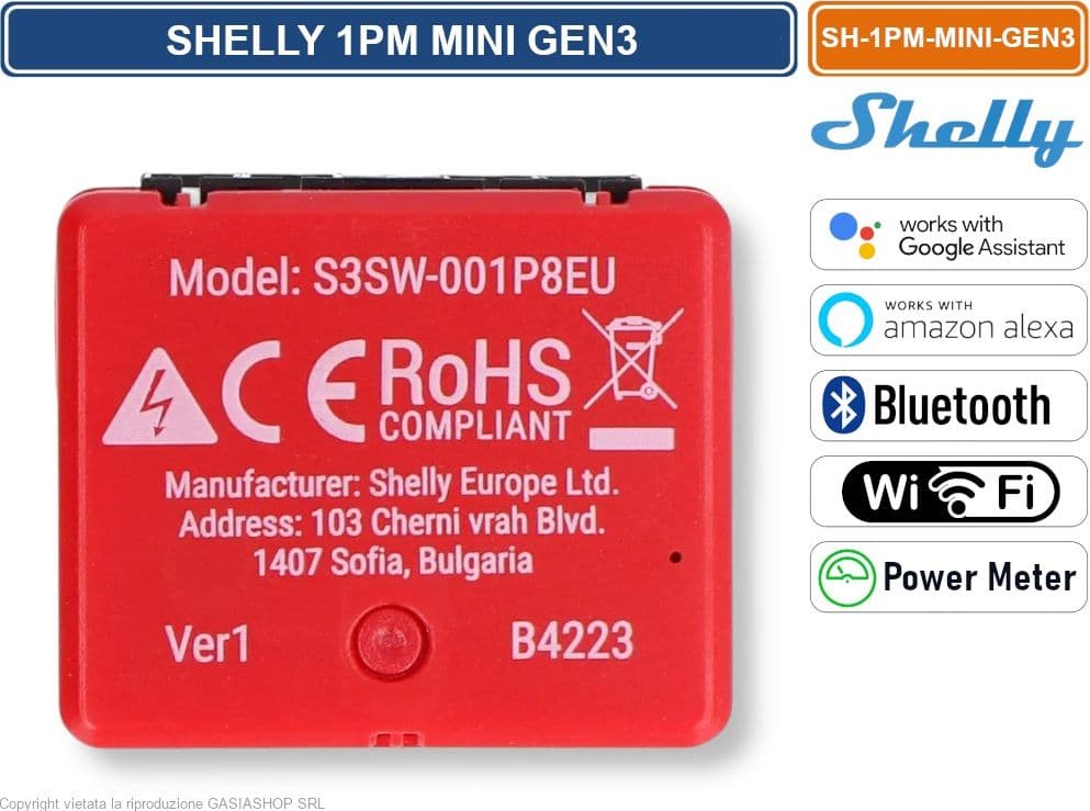 SHELLY 1PM MINI GEN3 – INTERRUTTORE SMART WI-FI CON MISURA POTENZA, CONTROLLO REMOTO E PROTEZIONI INTEGRATE - 4