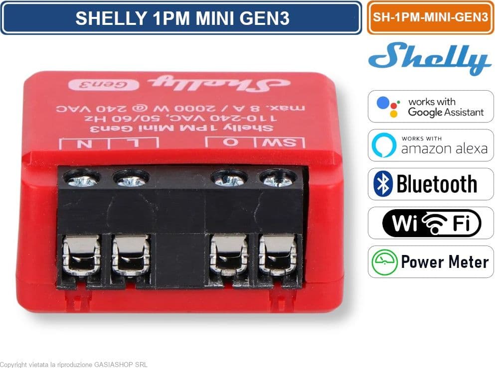 SHELLY 1PM MINI GEN3 – INTERRUTTORE SMART WI-FI CON MISURA POTENZA, CONTROLLO REMOTO E PROTEZIONI INTEGRATE - 5