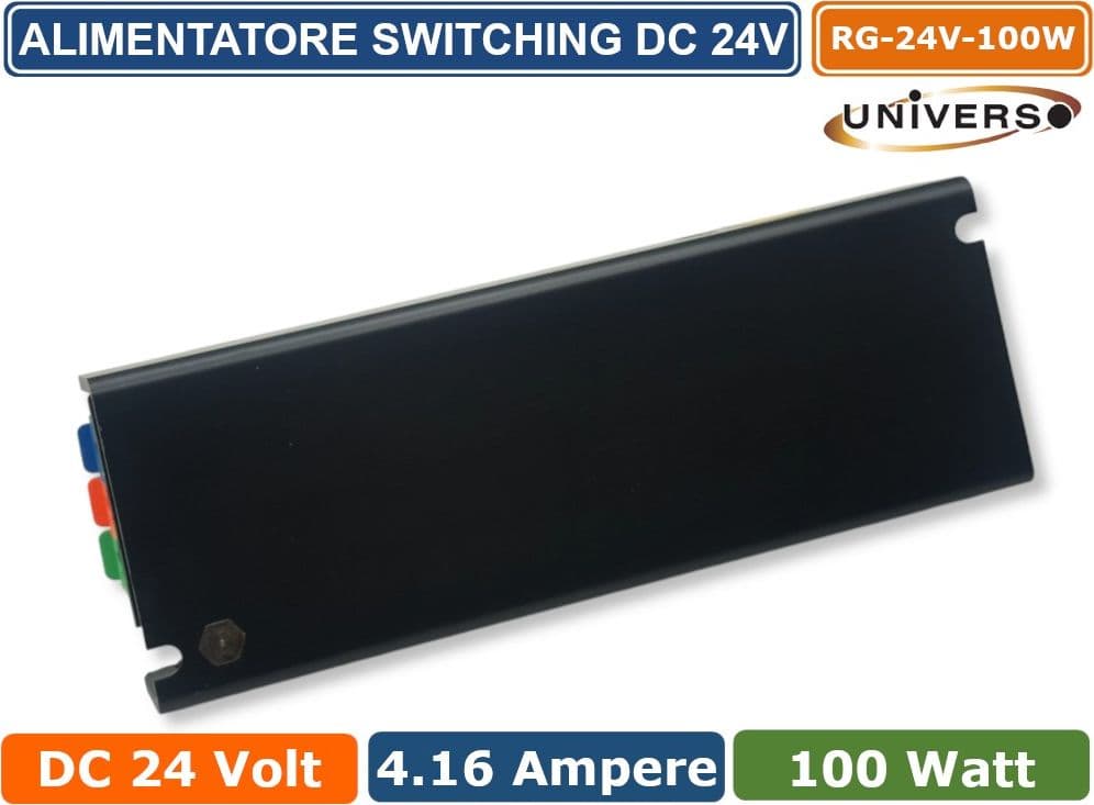 UNIVERSO RG-24V-100W ALIMENTATORE SWITCHING DIMMER CON REGOLAZIONE LUMINOSITA' DC 24V 4.16A 100W IP20 - 5