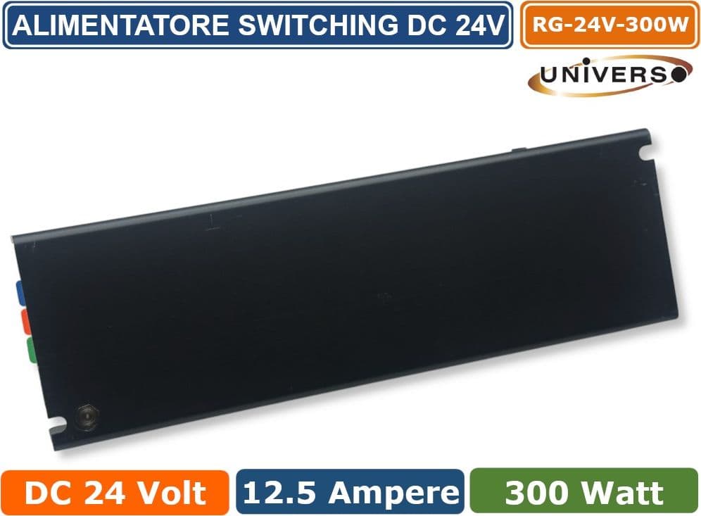 UNIVERSO RG-24V-300W ALIMENTATORE SWITCHING DIMMER CON REGOLAZIONE LUMINOSITA' DC 24V 12.5A 300W IP20 - 5