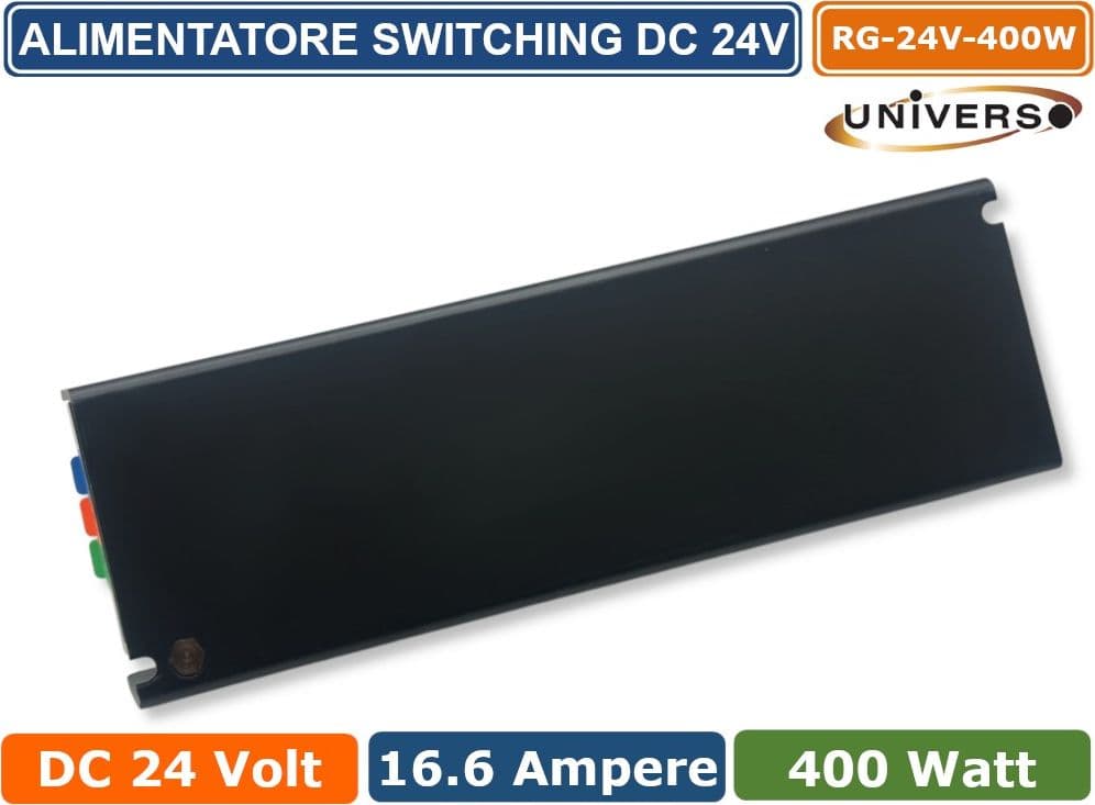 UNIVERSO RG-24V-400W ALIMENTATORE SWITCHING DIMMER CON REGOLAZIONE LUMINOSITA' DC 24V 16.6A 400W IP20 - 5