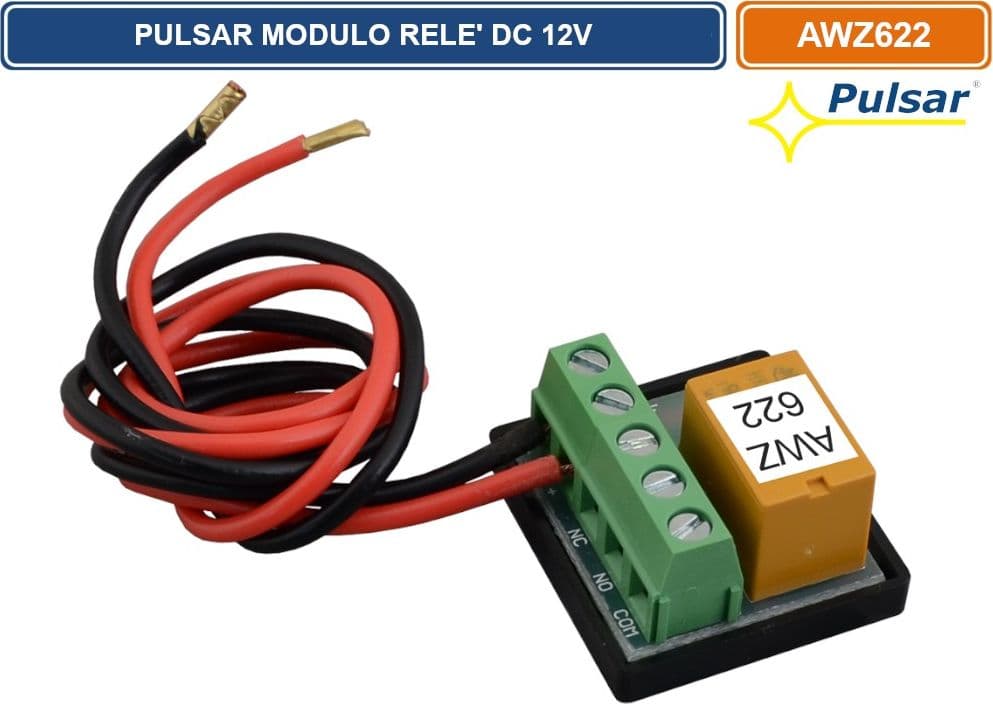 PULSAR AWZ622 MODULO RELE 12V PER ANTIFURTO ALLARME TASIERE E LETTORI RFID
