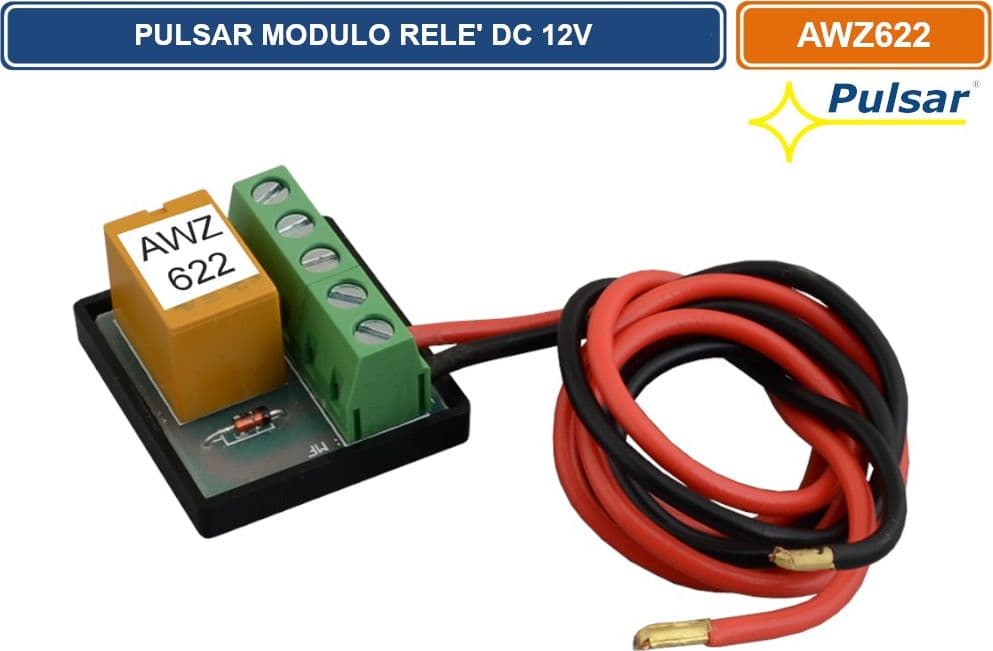 PULSAR AWZ622 MODULO RELE 12V PER ANTIFURTO ALLARME TASIERE E LETTORI RFID - 2