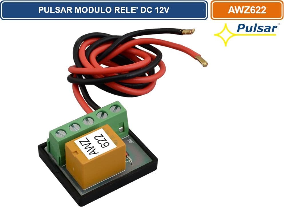PULSAR AWZ622 MODULO RELE 12V PER ANTIFURTO ALLARME TASIERE E LETTORI RFID - 3