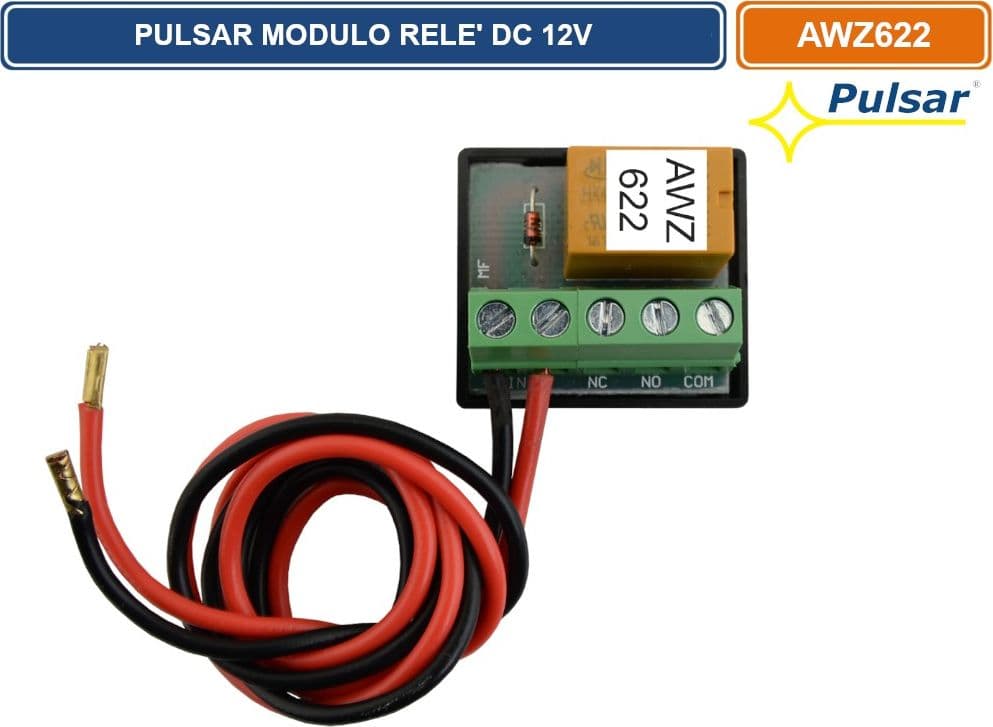 PULSAR AWZ622 MODULO RELE 12V PER ANTIFURTO ALLARME TASIERE E LETTORI RFID - 4