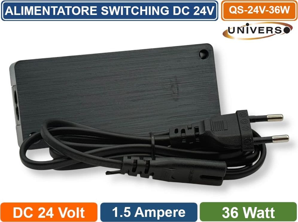 UNIVERSO QS-24V-36W ALIMENTATORE SWITCHING DC 24V 36W 1.5A 5 USCITE CON 1 INGRESSO SENSORE PER STRIP LED IP20 - 2