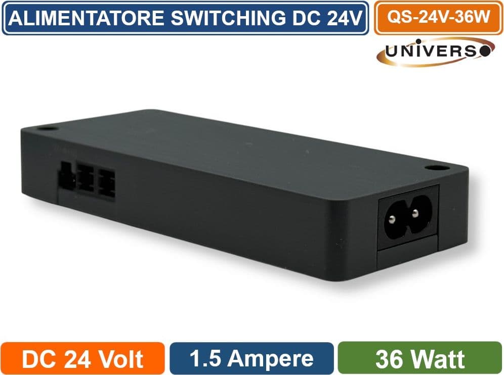 UNIVERSO QS-24V-36W ALIMENTATORE SWITCHING DC 24V 36W 1.5A 5 USCITE CON 1 INGRESSO SENSORE PER STRIP LED IP20 - 4