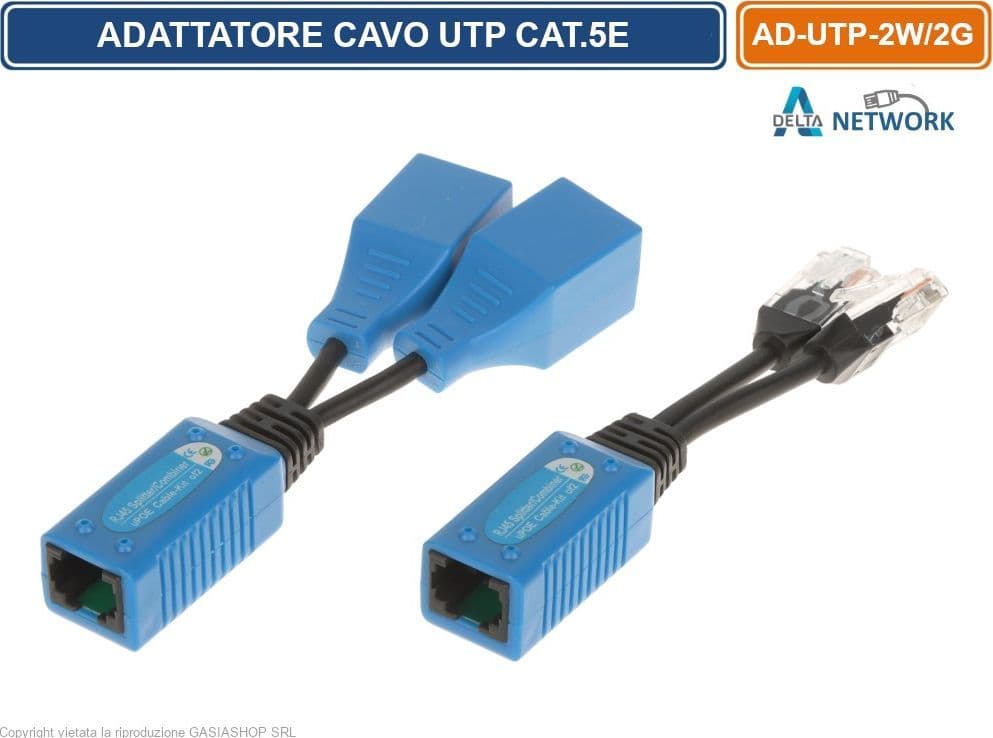 ADATTATORE DI RETE AD-UTP-2W/2G – SDOPPIATORE ETHERNET 2 X RJ45 CON SUPPORTO POE - 6