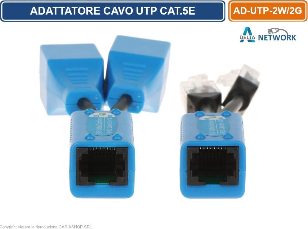 ADATTATORE DI RETE AD-UTP-2W/2G – SDOPPIATORE ETHERNET 2 X RJ45 CON SUPPORTO POE - 3