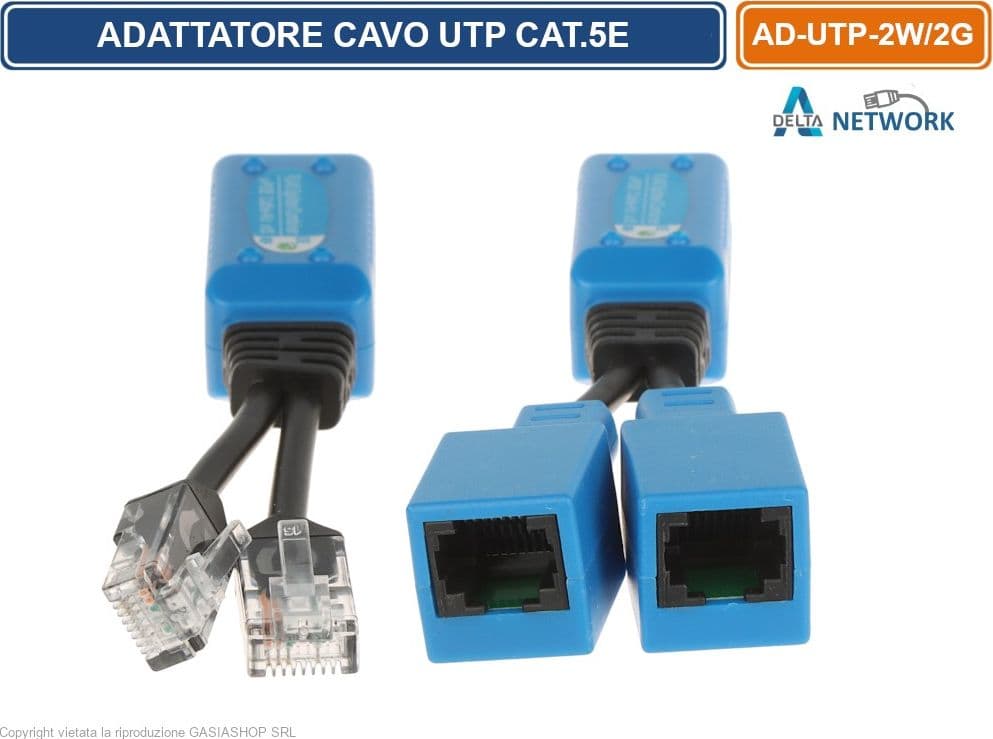 ADATTATORE DI RETE AD-UTP-2W/2G – SDOPPIATORE ETHERNET 2 X RJ45 CON SUPPORTO POE - 4
