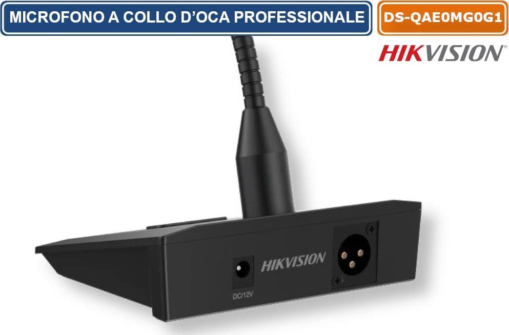 HIKVISION DS-QAE0MG0G1 MICROFONO A COLLO D’OCA PROFESSIONALE PER SISTEMI PA CON PREAMPLIFICATORE INTEGRATO E SUPPORTO ALIMENTAZIONE PHANTOM - 4