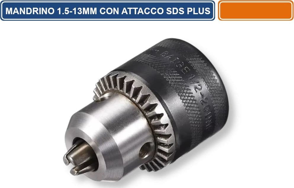 MANDRINO A CREMAGLIERA PER TRAPANO CON ATTACCO SDS-PLUS 1.5 mm-13 mm - 4
