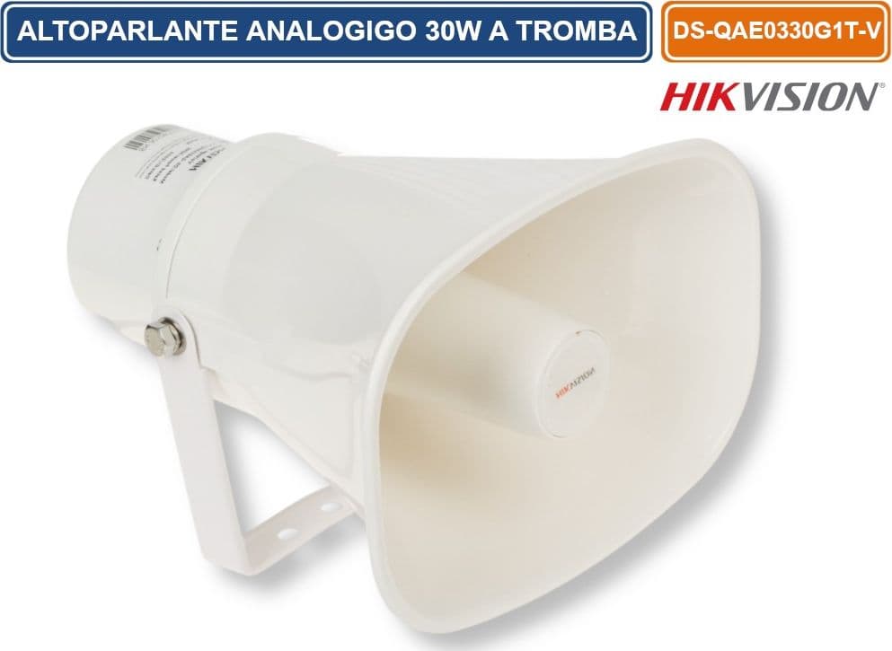 HIKVISION DS-QAE0330G1T-V ALTOPARLANTE A TROMBA ANALOGICO 30W PER SISTEMI DI DIFFUSIONE SONORA DA ESTERNO IP65