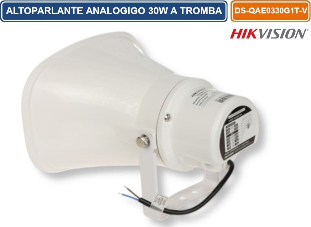 HIKVISION DS-QAE0330G1T-V ALTOPARLANTE A TROMBA ANALOGICO 30W PER SISTEMI DI DIFFUSIONE SONORA DA ESTERNO IP65 - 2