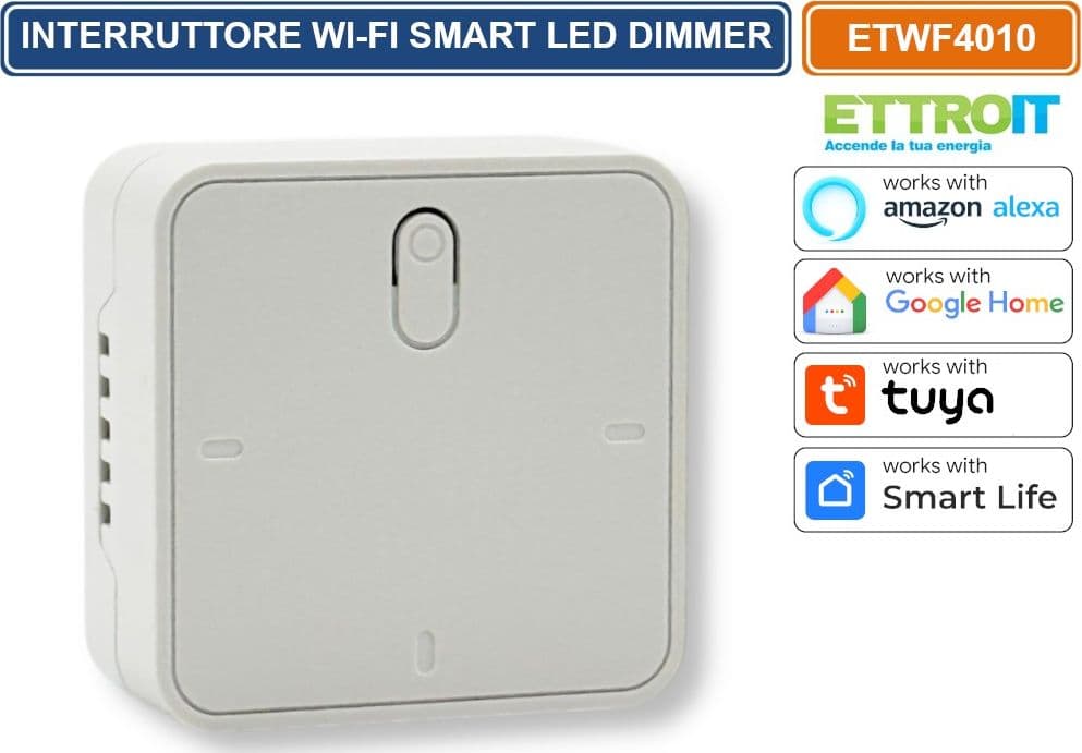 ETTROIT ETWF4010 MODULO RELÈ SMART WI-FI TUYA 1 CANALE CON DIMMER CONTROLLO ON/OFF LUCI  COMPATIBILE CON AMAZON ALEXA E GOOGLE HOME - 4