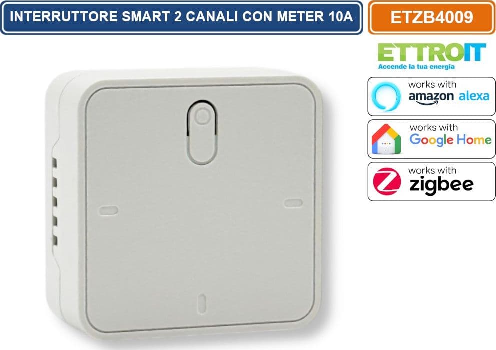 ETTROIT ETZB4009 MODULO RELÈ SMART WI-FI 2 CANALI ZIGBEE TUYA ON/OFF 10A COMPATIBILE CON AMAZON ALEXA E GOOGLE HOME - 4