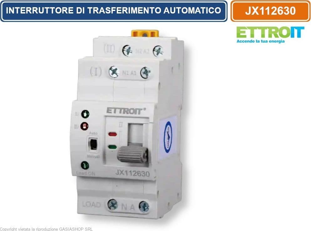 ETTROIT JX112630 INTERRUTTORE DI TRASFERIMENTO AUTOMATICO ATS 63A 2P 220V GUIDA DIN - 4