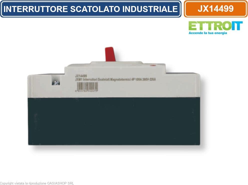 ETTROIT JX14499 MCCB INTERRUTTORE SCATOLATO MAGNETOTERMICO 4P 100A 380V-22KA - 3