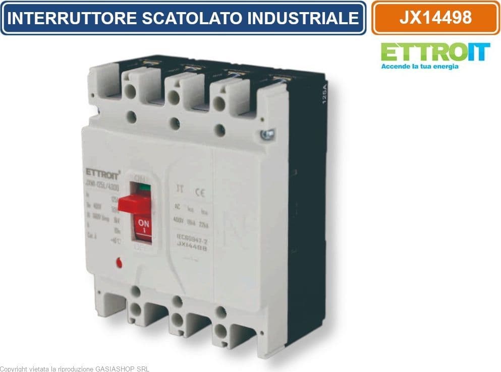 ETTROIT JX14498 MCCB INTERRUTTORE SCATOLATO MAGNETOTERMICO 4P 125A 380V-22KA - 4