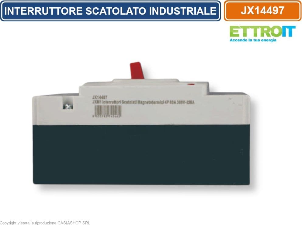 ETTROIT JX14497 MCCB INTERRUTTORE SCATOLATO MAGNETOTERMICO 4P 80A 380V-25KA - 3