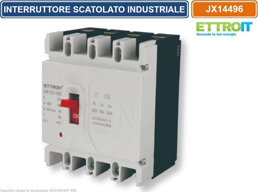ETTROIT JX14496 MCCB INTERRUTTORE SCATOLATO MAGNETOTERMICO 4P 160A 380V-35KA - 4