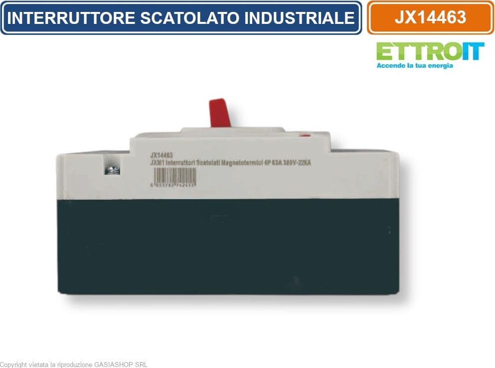 ETTROIT JX14463 MCCB INTERRUTTORE SCATOLATO MAGNETOTERMICO 4P 63A 380V-25KA - 3