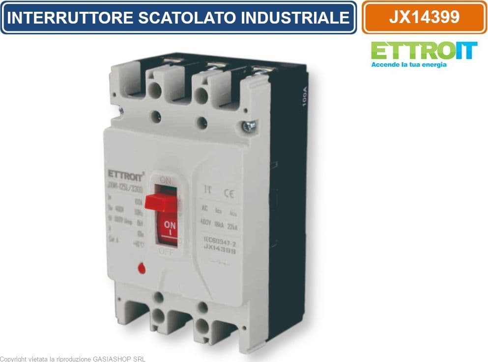 ETTROIT JX14399 INTERRUTTORE SCATOLATO MAGNETOTERMICO MCCB 3P 100A 400V-22KA - 4
