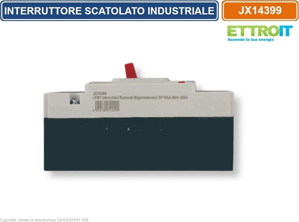 ETTROIT JX14399 INTERRUTTORE SCATOLATO MAGNETOTERMICO MCCB 3P 100A 400V-22KA - 3