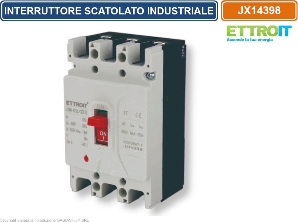 ETTROIT JX14398 INTERRUTTORE SCATOLATO MAGNETOTERMICO MCCB 3P 125A 380V-22KA - 4