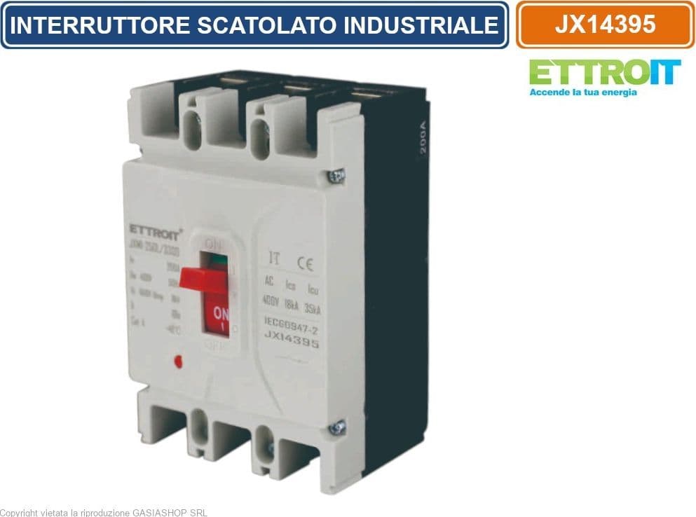 ETTROIT JX14395 INTERRUTTORE SCATOLATO MAGNETOTERMICO MCCB 3P 200A 380V-35KA - 4