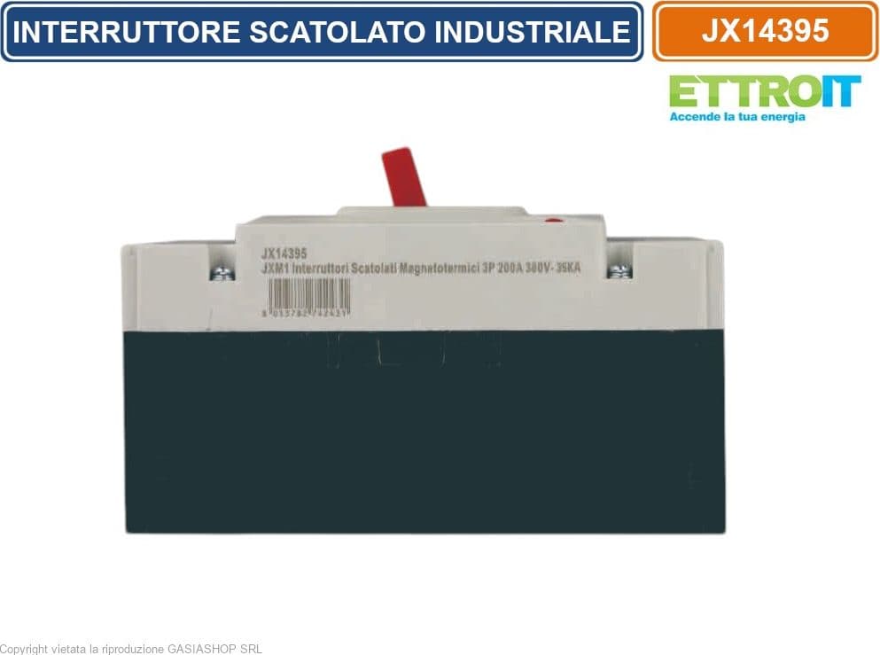 ETTROIT JX14395 INTERRUTTORE SCATOLATO MAGNETOTERMICO MCCB 3P 200A 380V-35KA - 3