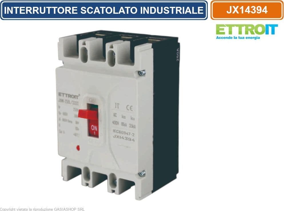 ETTROIT JX14394 INTERRUTTORE SCATOLATO MAGNETOTERMICO MCCB 3P 250A 380V-35KA - 4