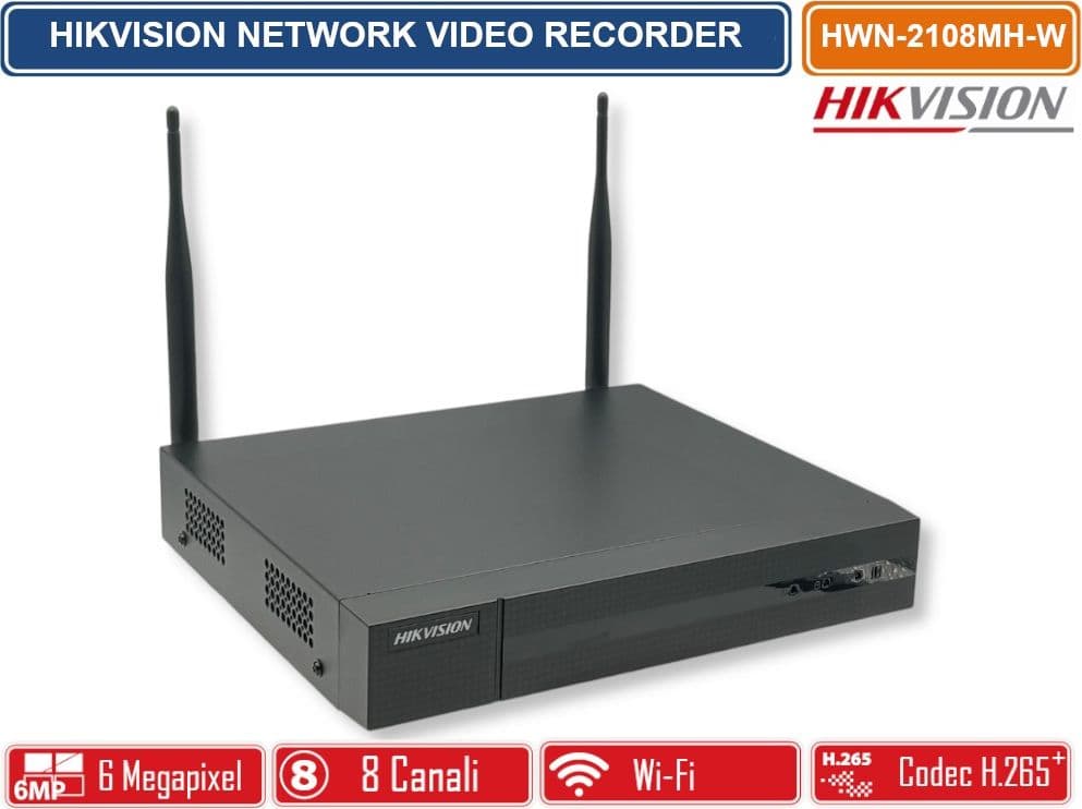 HIKVISION HWN-2108MH-W NVR WI-FI 8 CANALI PER VIDEOSORVEGLIANZA IP H.265+ HDMI/VGA CONNESSIONE WIRELESS - 2