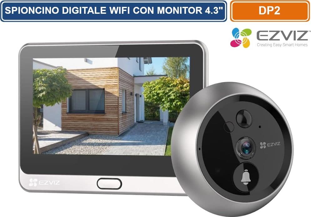 EZVIZ CS-DP2 SPIONCINO DIGITALE WIFI EZVIZ DP2 CON MONITOR TOUCH 4.3” FULL HD