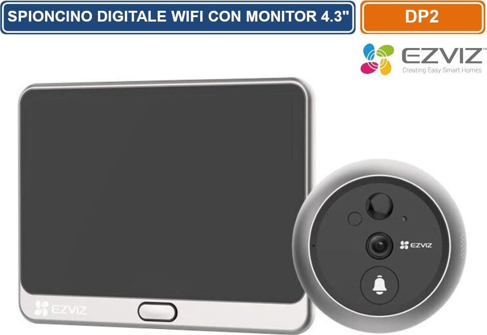 EZVIZ CS-DP2 SPIONCINO DIGITALE WIFI EZVIZ DP2 CON MONITOR TOUCH 4.3” FULL HD - 2