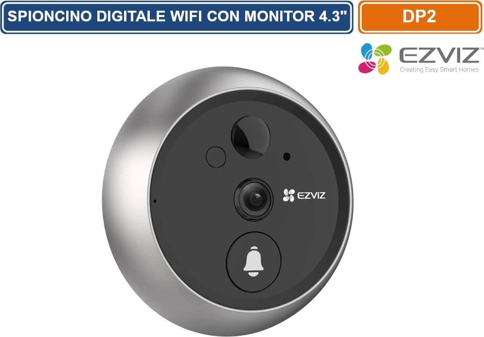EZVIZ CS-DP2 SPIONCINO DIGITALE WIFI EZVIZ DP2 CON MONITOR TOUCH 4.3” FULL HD - 4
