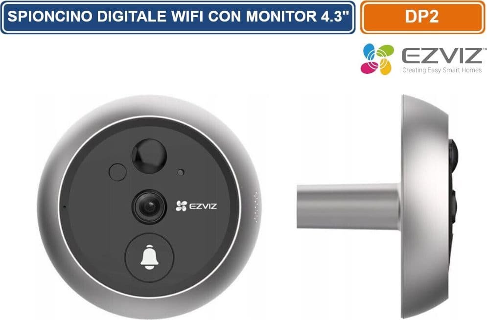 EZVIZ CS-DP2 SPIONCINO DIGITALE WIFI EZVIZ DP2 CON MONITOR TOUCH 4.3” FULL HD - 5