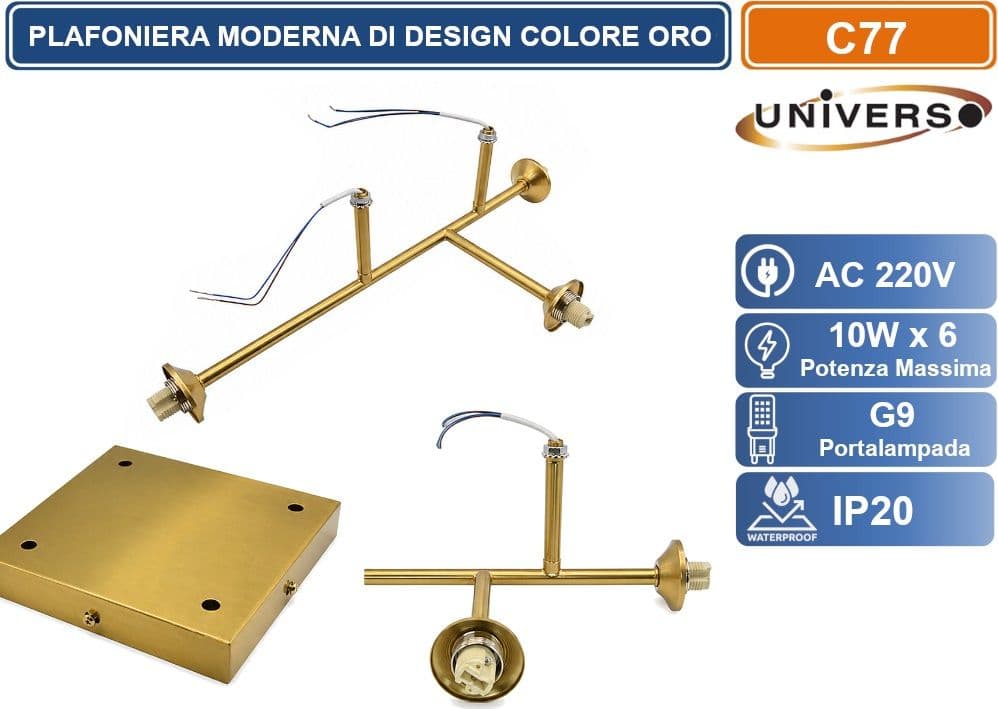 UNIVERSO C77 PLAFONIERA MODERNA 6 SFERE IN POLIETILENE PE CON ATTACCO G9 DESIGN MINIMAL ELEGANTE IP20 - 2