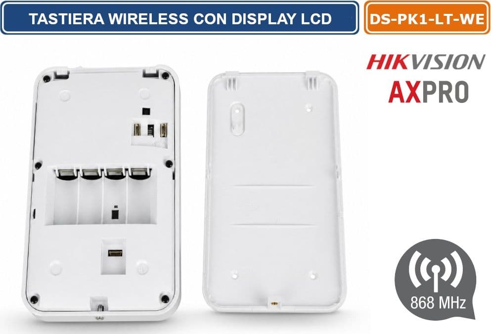 HIKVISION DS-PK1-LT-WE TASTIERA WIRELESS LCD AX PRO 868MHZ CON DISPLAY E TASTI TOUCH RETROILLUMINATI - 4