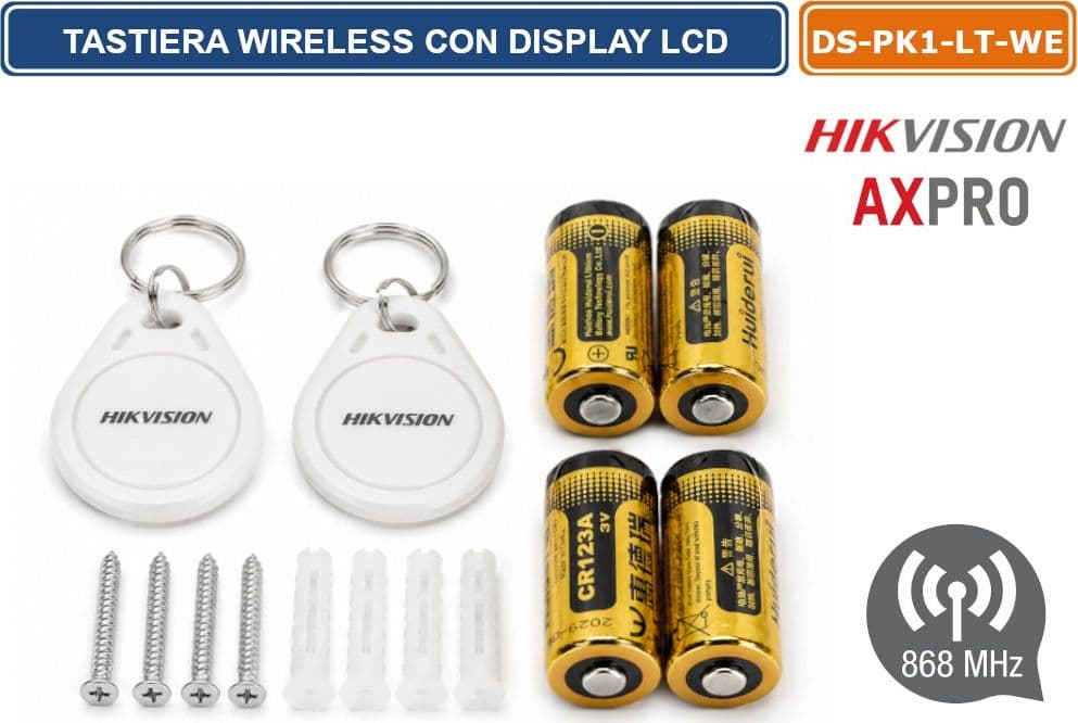 HIKVISION DS-PK1-LT-WE TASTIERA WIRELESS LCD AX PRO 868MHZ CON DISPLAY E TASTI TOUCH RETROILLUMINATI - 5