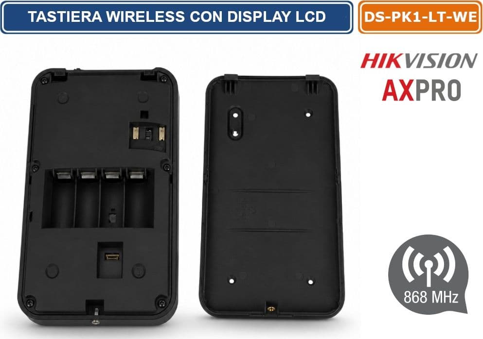 HIKVISION DS-PK1-LT-WE/BLACK TASTIERA WIRELESS LCD AX PRO 868MHZ CON DISPLAY E TASTI TOUCH RETROILLUMINATI - 4