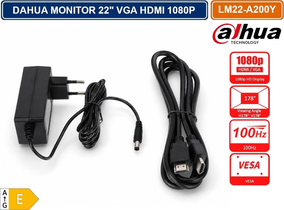 MONITOR DAHUA DHI-LM22-A200Y 21,45” FULL HD 100HZ HDMI/VGA CON CORNICE ULTRA-SOTTILE - 4