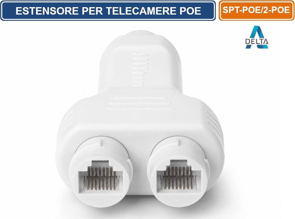 ESTENSORE ETHERNET POE OUTDOOR 1 INGRESSO E 2 USCITE RJ45 10/100 MBPS SPT-POE/2-POE-OUTDOOR-V2 - 4