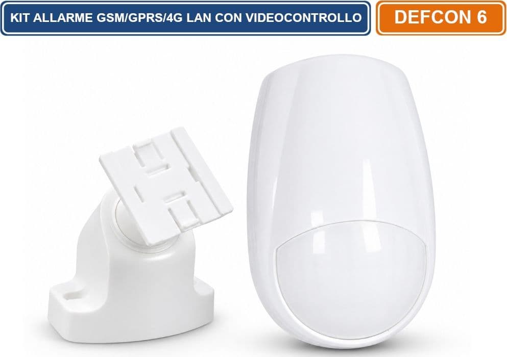 WMG DEFCON 6 LAN KIT ALLARME PROFESSIONALE GSM GPRS 4G LAN TCP-IP CON CENTRALE TOUCH APP MOBILE VIDEOCONTROLLO SENSORI WIRELESS TELECOMANDI E TAG RFID - 3