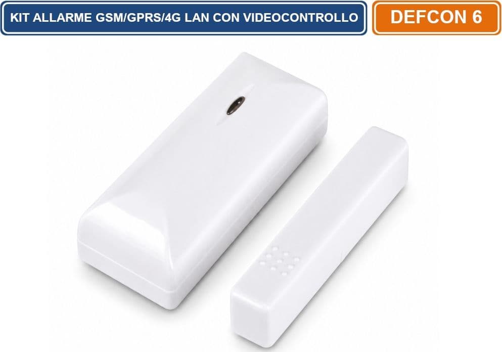 WMG DEFCON 6 LAN KIT ALLARME PROFESSIONALE GSM GPRS 4G LAN TCP-IP CON CENTRALE TOUCH APP MOBILE VIDEOCONTROLLO SENSORI WIRELESS TELECOMANDI E TAG RFID - 4
