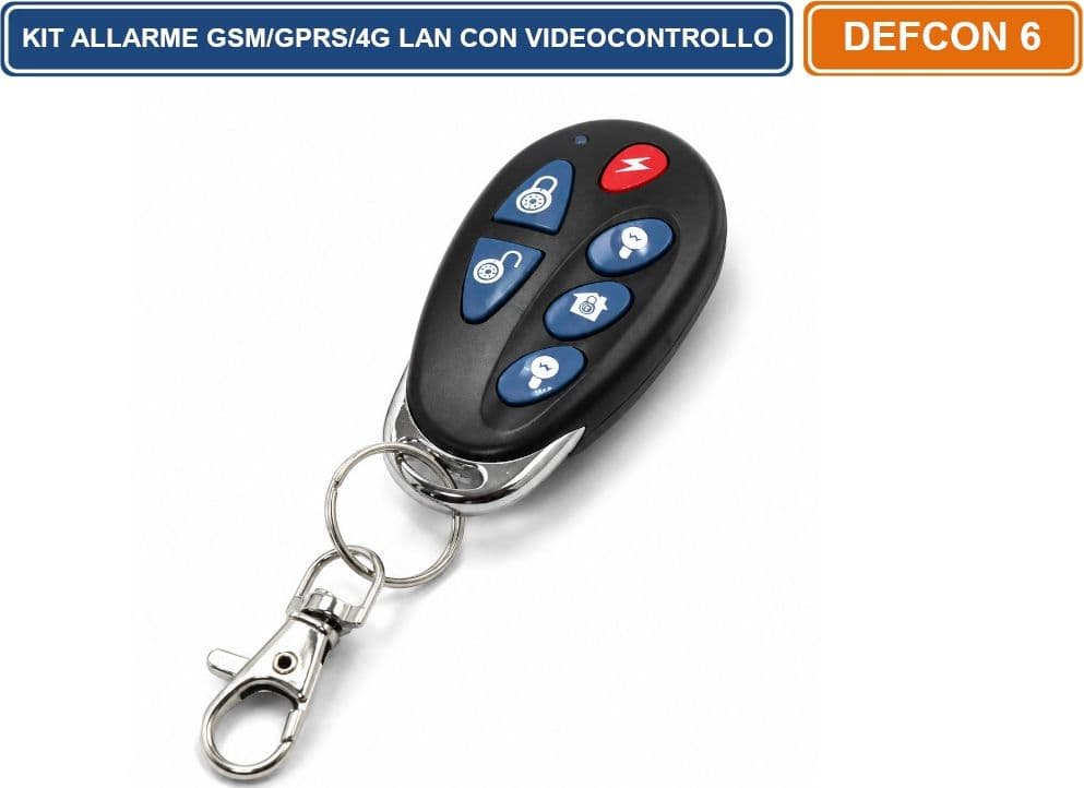 WMG DEFCON 6 LAN KIT ALLARME PROFESSIONALE GSM GPRS 4G LAN TCP-IP CON CENTRALE TOUCH APP MOBILE VIDEOCONTROLLO SENSORI WIRELESS TELECOMANDI E TAG RFID - 5