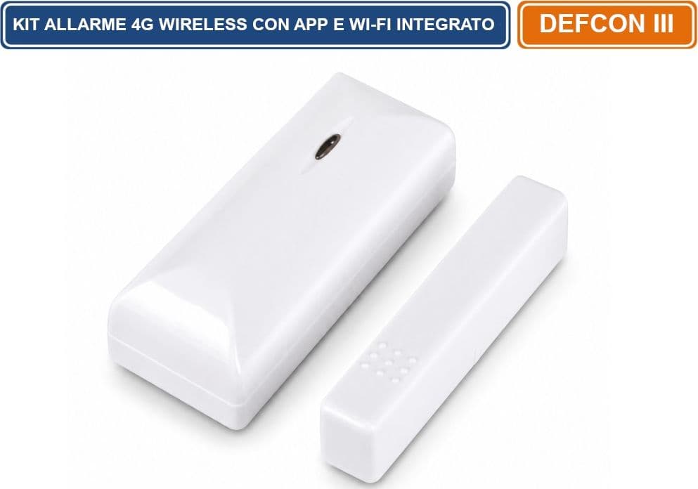 DEFCON III SISTEMA DI ALLARME PROFESSIONALE 4G WIRELESS CON APP, 4 AREE INDIPENDENTI, WI-FI INTEGRATO E SUPPORTO TELECAMERE ONVIF 4K - 2