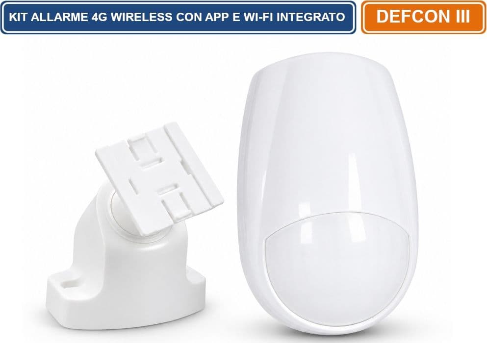 DEFCON III SISTEMA DI ALLARME PROFESSIONALE 4G WIRELESS CON APP, 4 AREE INDIPENDENTI, WI-FI INTEGRATO E SUPPORTO TELECAMERE ONVIF 4K - 3