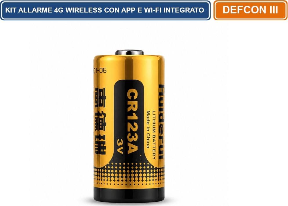 DEFCON III SISTEMA DI ALLARME PROFESSIONALE 4G WIRELESS CON APP, 4 AREE INDIPENDENTI, WI-FI INTEGRATO E SUPPORTO TELECAMERE ONVIF 4K - 5